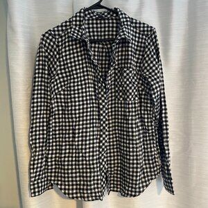 Eddie Bauer flannel gingham button down shirt (womens Medium)